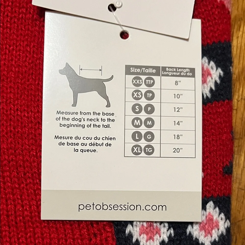 NWT Pet Posse Red and Pink Knit Dog Sweater Size Small